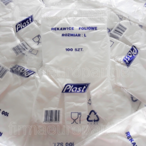 Rękawice foliowe Plast a'100 (10 opak) rozm. L' rękawiczki jednorazowe hdpe