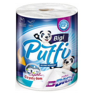 Ręcznik papierowy Puffi BIGI a'1 biały (60m) 2-war *celuloza ręczniki papierowe na rolce