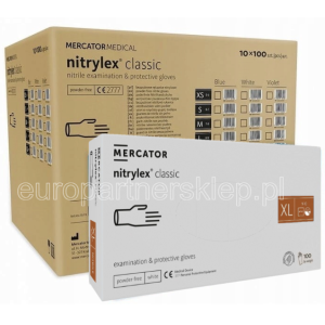 Rękawice nitrylowe białe white a'1000 rozm. XL' Rękawiczki Mercator nitrylex