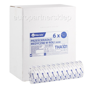 Prześcieradło jednorazowe podkład medyczny 50cm/80m (6 rolek) Merida *THA101