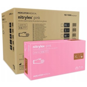 Rękawice nitrylowe pink różowe a'1000 rozm. XL' Rękawiczki Mercator nitrylex