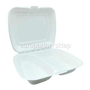 Pojemnik obiadowy na wynos 2-KOM a'50 MENU BOX biały LOVE Nature z trzciny *29938