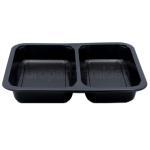 Pojemnik do zgrzewu & zamykany 2-KOMOROWY catering obiadowy na wynos 227x178x50 a'50