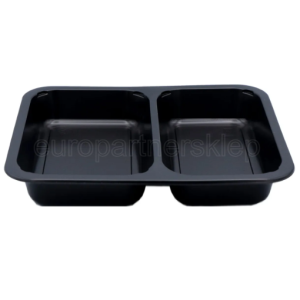 Pojemnik do zgrzewu & zamykany 2-KOMOROWY catering obiadowy na wynos 227x178x50 a'50