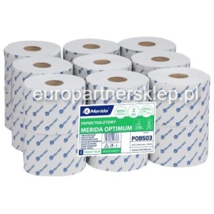 Papier toaletowy Merida Optimum a'18 biały (68m) 2-war *makulatura * POB503