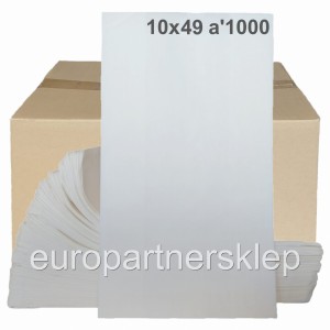 Torebki papierowe fałdowe 10x49cm (100x70x490) białe a'1000 KARTON bagietka