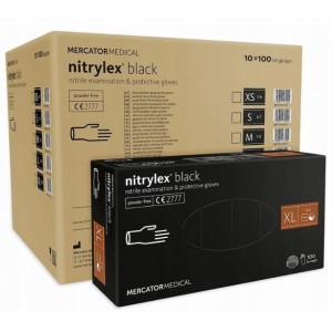 Rękawice nitrylowe czarne black a'1000 rozm. XL' Rękawiczki Mercator nitrylex