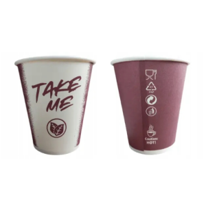 Kubek papierowy z nadrukiem 250 ml love nature na wynos a'50 bez opłaty SUP kubki papierowe *88341