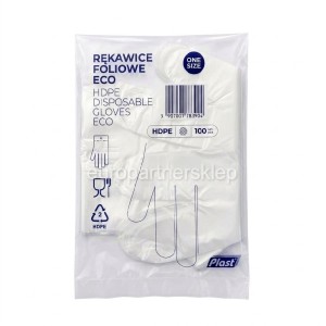 Rękawice foliowe Plast Eco a'100 uniwersalne rękawiczki jednorazowe hdpe