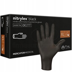Rękawice nitrylowe czarne black a'100 rozm. XL' Rękawiczki Mercator nitrylex