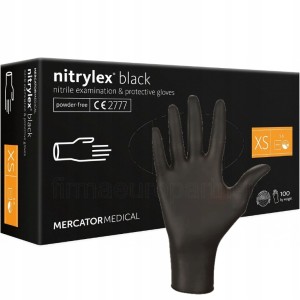 Rękawice nitrylowe czarne black a'100 rozm. XS' Rękawiczki Mercator nitrylex
