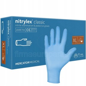 Rękawice nitrylowe niebieskie blue a'100 rozm. XL' Rękawiczki Mercator nitrylex