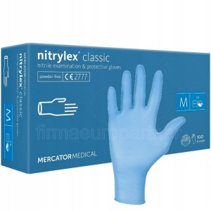 Rękawice nitrylowe niebieskie blue a'100 rozm. M' Rękawiczki Mercator nitrylex