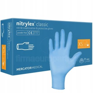 Rękawice nitrylowe niebieskie blue a'100 rozm. XS' Rękawiczki Mercator nitrylex