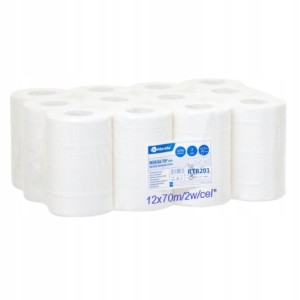 Ręcznik papierowy Merida Top Mini a'12 biały (70m) 2-war *celuloza* RTB201 ręczniki papierowe na rolce