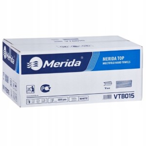 Ręcznik papierowy składany Zz Merida Top a'3200 biały (23x25cm) 2-war *celuloza *VTB015 ręczniki papierowe składane zz