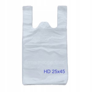 Reklamówki foliowe HDPE 25x45cm białe a'200 zrywki Plast T-shirt jednorazowe
