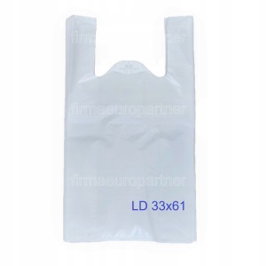 Reklamówki foliowe LDPE 33x61cm białe a'25 zrywki Plast T-shirt jednorazowe