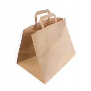 Torby papierowe 32x25cm brązowe 32x22x25 a'100 torba papierowa z uchwytem eko catering