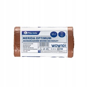 Worki na śmieci Merida OPTIMUM 35l brązowe a'50 *WOW101