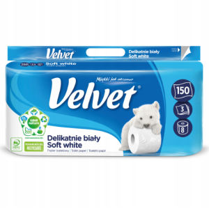 Papier toaletowy Velvet Soft a'8 biały (18m) 3-war *celuloza